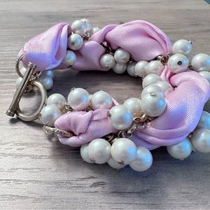 FINAL SALE NWT Ann Taylor Pink Ribbon Pearl Bracelet